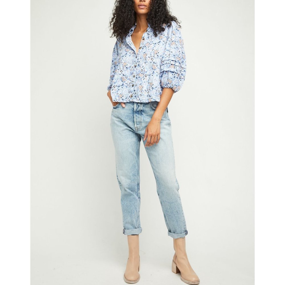 NWT Free People Zuri Mom Jean / Lived In Blue